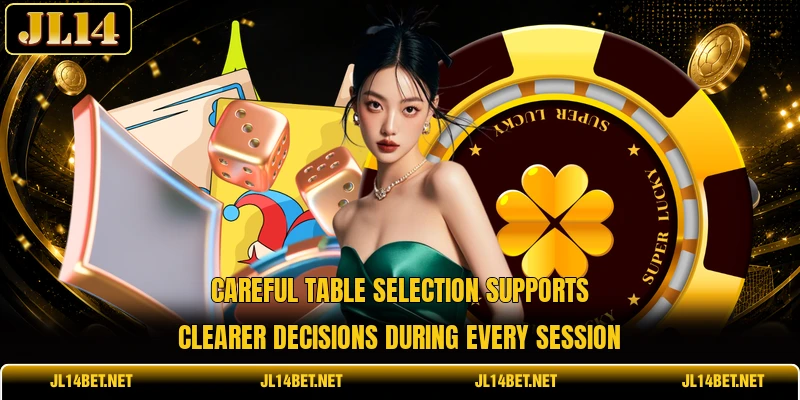 Careful table selection supports clearer decisions during every session Careful table selection supports clearer decisions during every session