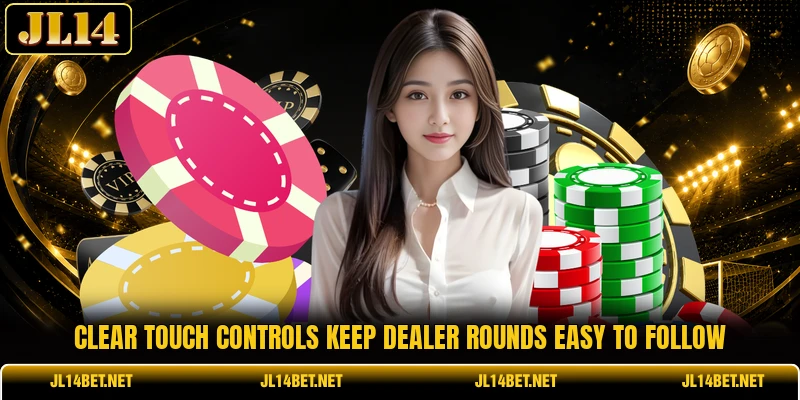 Clear touch controls keep dealer rounds easy to follow Clear touch controls keep dealer rounds easy to follow