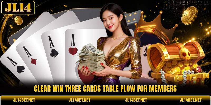 Clear win three cards table flow for members Clear win three cards table flow for members