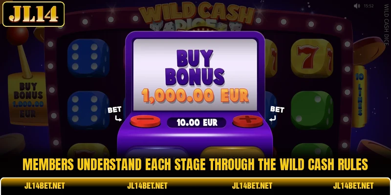 Members understand each stage through the Wild Cash rules Members understand each stage through the Wild Cash rules